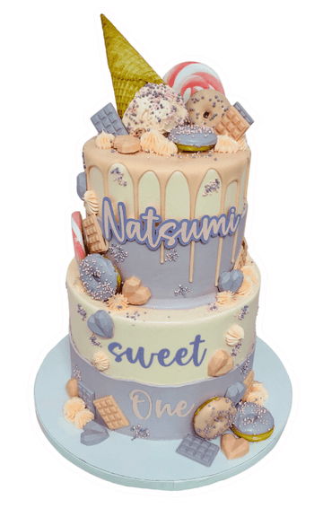 Cake Creations by Kate™ SpecialityCakes 2-Tier Ice Cream Cone and Donuts Extended Height Cake